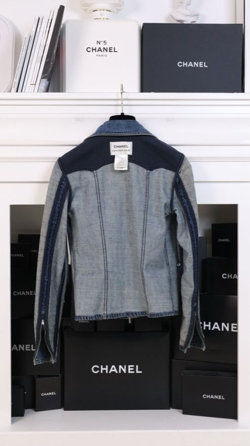 Chanel 00年水洗丹宁牛仔拉链外套-4