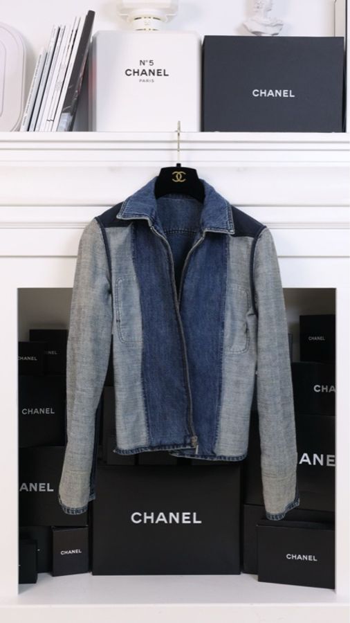 Chanel 00年水洗丹宁牛仔拉链外套-5