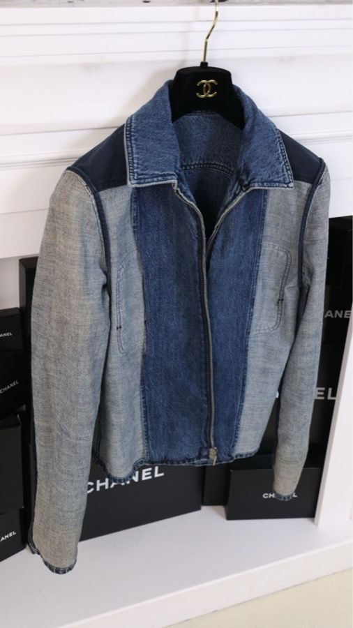 Chanel 00年水洗丹宁牛仔拉链外套-8
