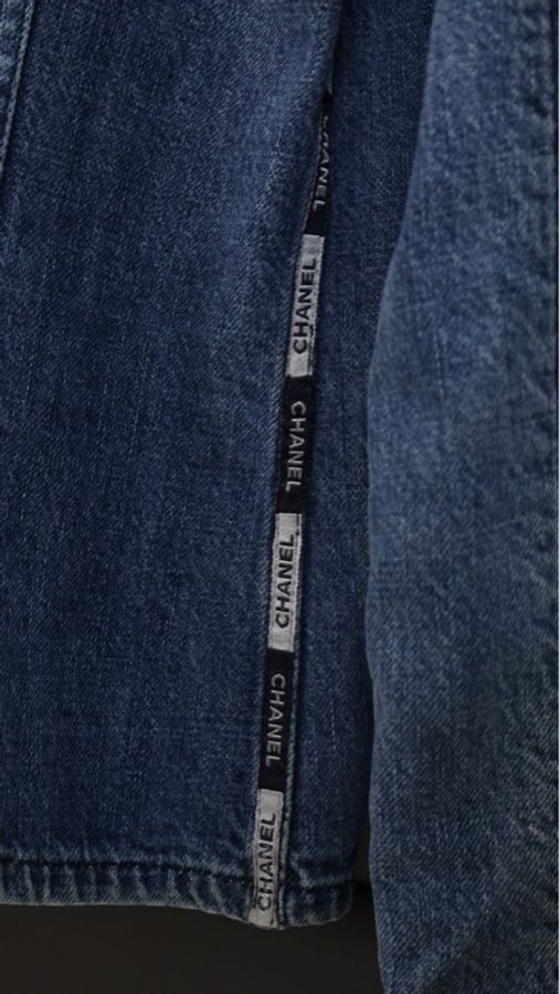 Chanel 00年水洗丹宁牛仔拉链外套-10