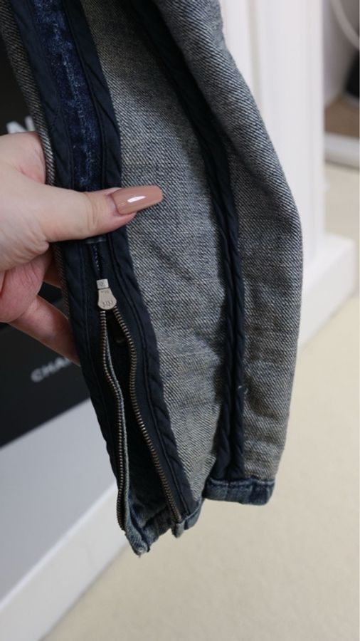 Chanel 00年水洗丹宁牛仔拉链外套-18