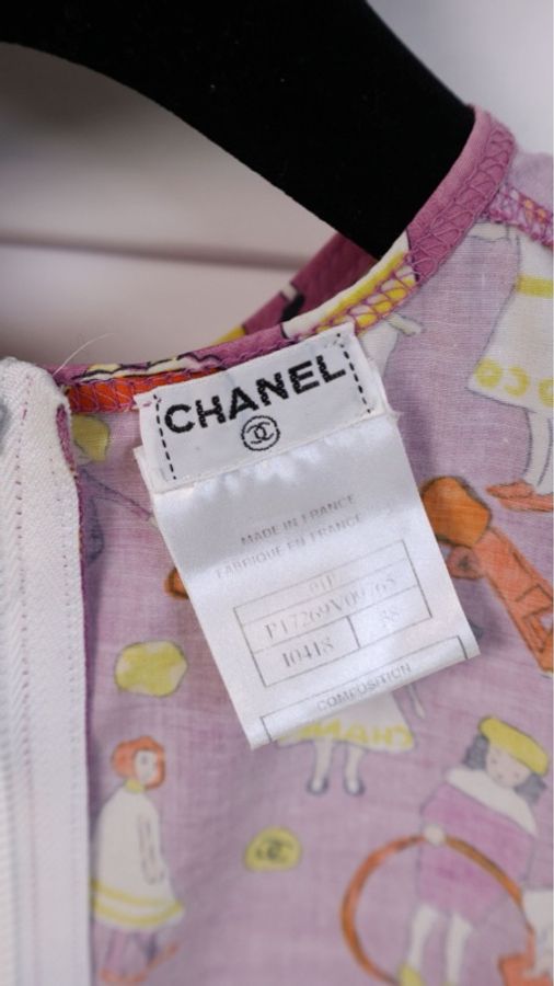Chanel 01年紫色人像涂鸦圆领背心上衣-18