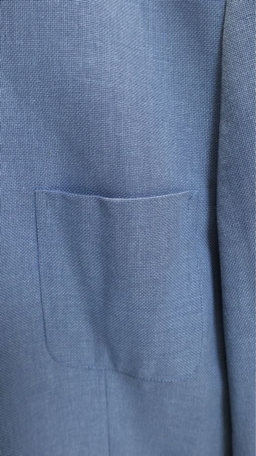 Dior丹宁牛仔蓝三口袋圆领长款外套-6