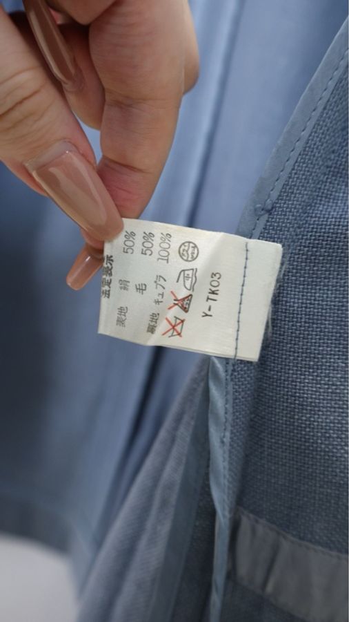 Dior丹宁牛仔蓝三口袋圆领长款外套-21