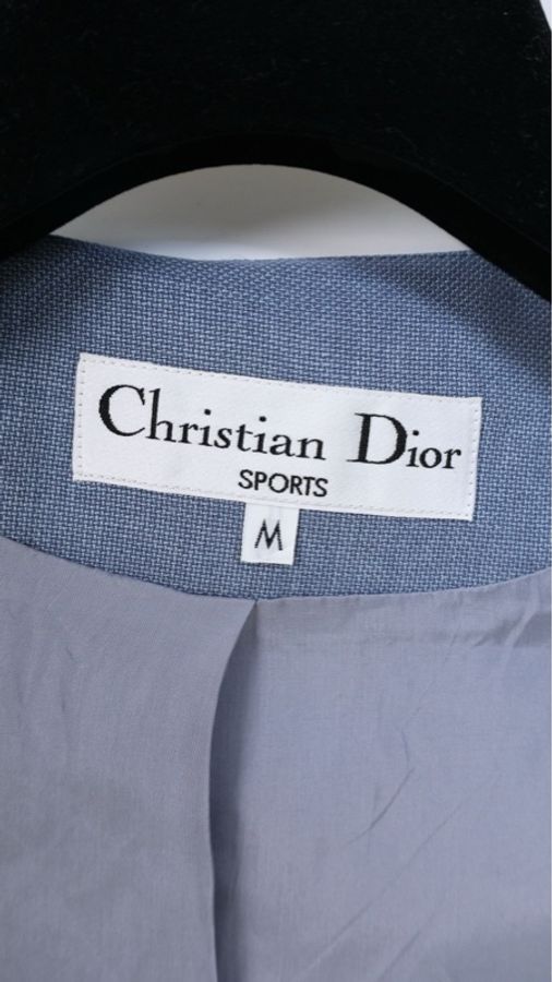 Dior丹宁牛仔蓝三口袋圆领长款外套-22