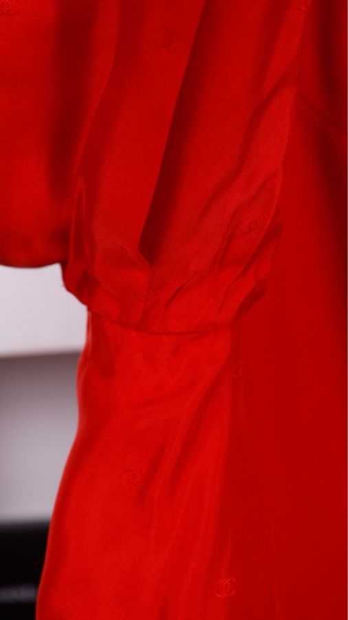 Chanel 96年红色毛呢双排琉璃扣大衣外套-27