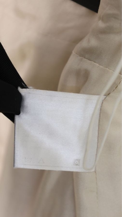 Chanel 06年高级手工坊系列奶白色蓝红滚边琉璃扣四口袋外套半裙套装-15