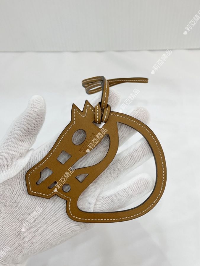 莉亞精品♡ Hermes 棕色馬頭掛飾 二手美品-2