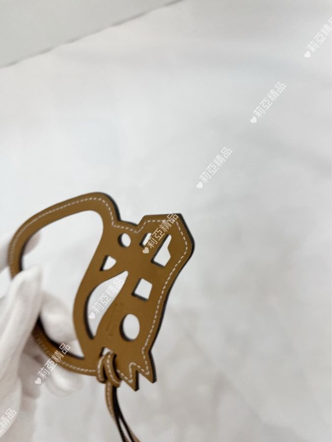 莉亞精品♡ Hermes 棕色馬頭掛飾 二手美品-6