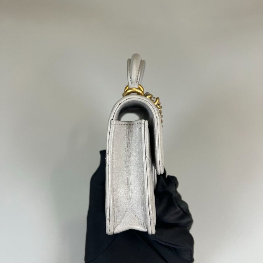 CHANEL HANDLE 金鍊MINI羊皮灰 保卡款31開-2
