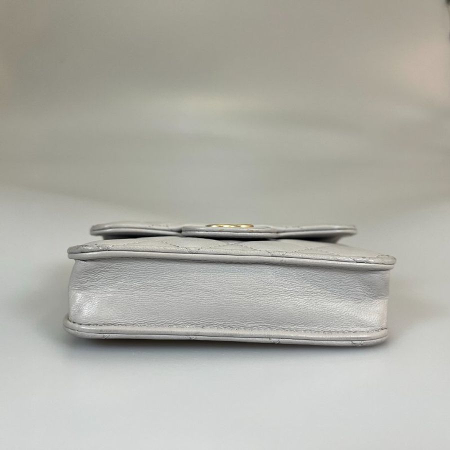 CHANEL HANDLE 金鍊MINI羊皮灰 保卡款31開-4
