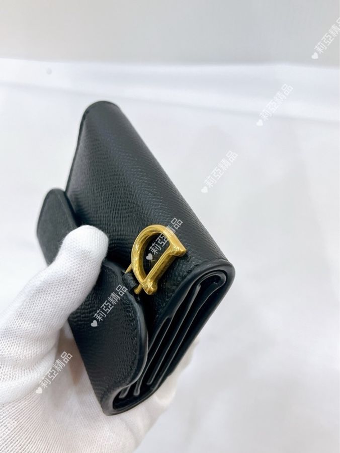 莉亞精品♡ Dior Saddle 短夾 黑色 二手美包-10