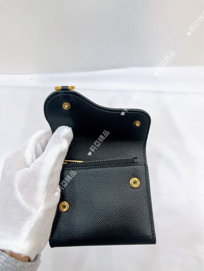 莉亞精品♡ Dior Saddle 短夾 黑色 二手美包-11