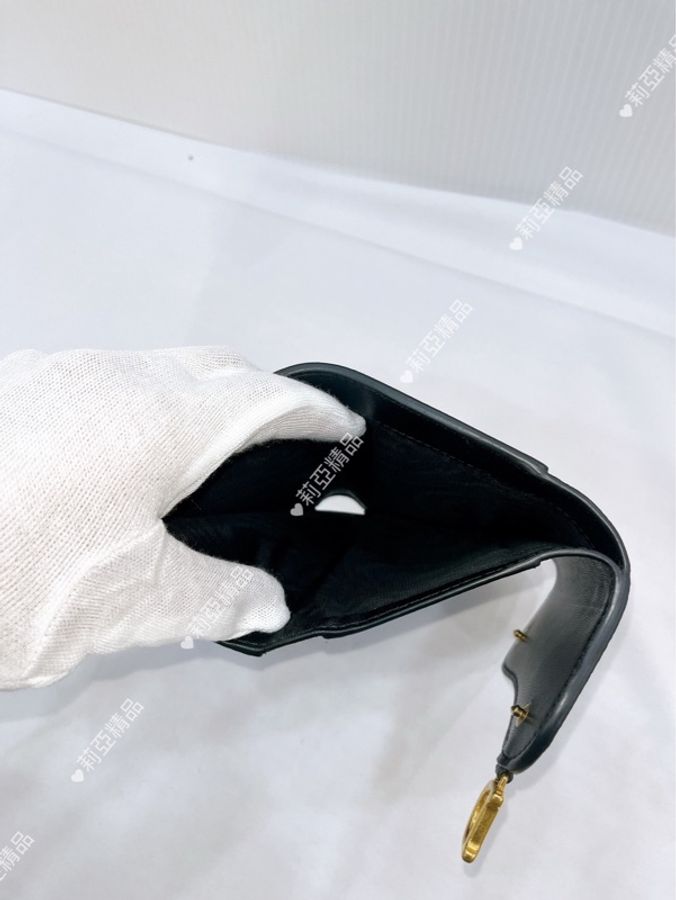 莉亞精品♡ Dior Saddle 短夾 黑色 二手美包-13