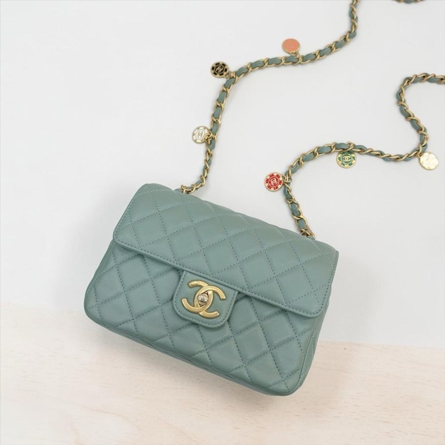 莉亞精品♡ Chanel AS3737 籌碼方胖 二手美包-0