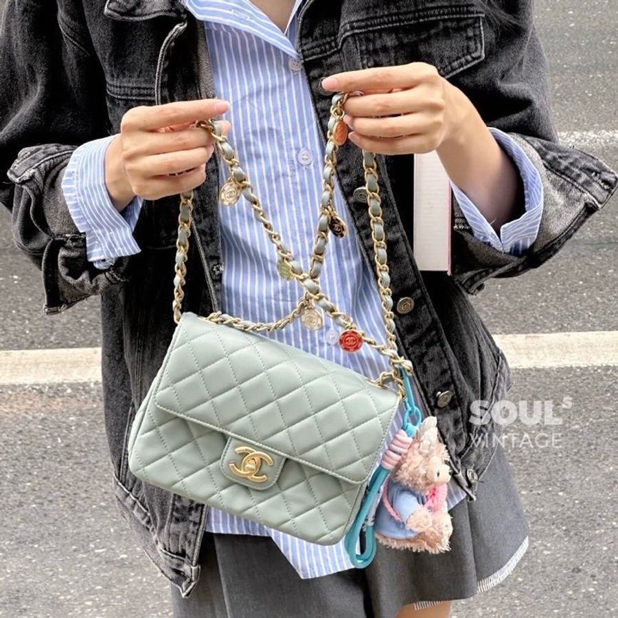莉亞精品♡ Chanel AS3737 籌碼方胖 二手美包-1