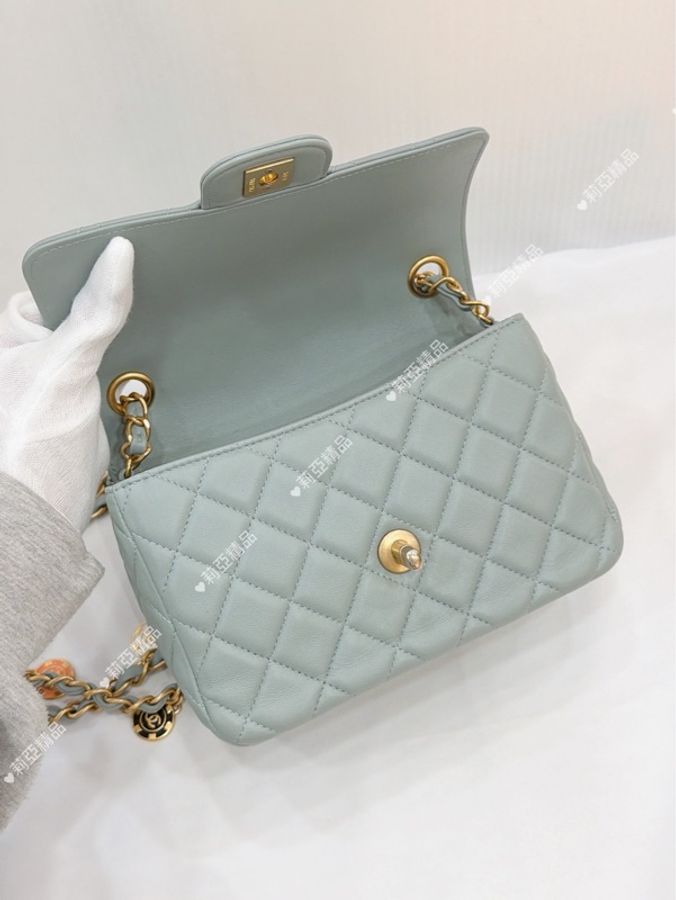 莉亞精品♡ Chanel AS3737 籌碼方胖 二手美包-11