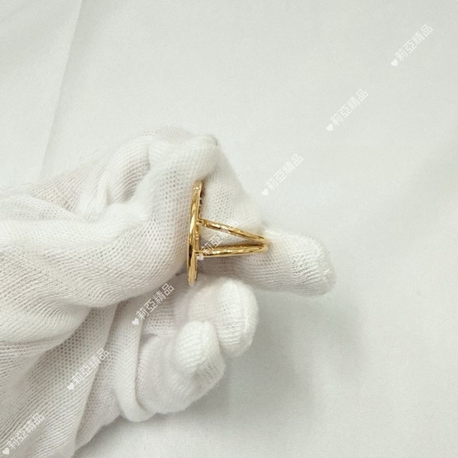 莉亞精品♡ Burberry TB 戒指 金色 52 二手美品-5