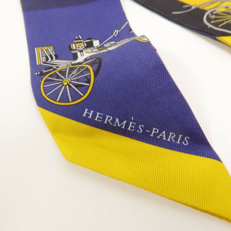 HERMES 絲質Twilly絲巾-5