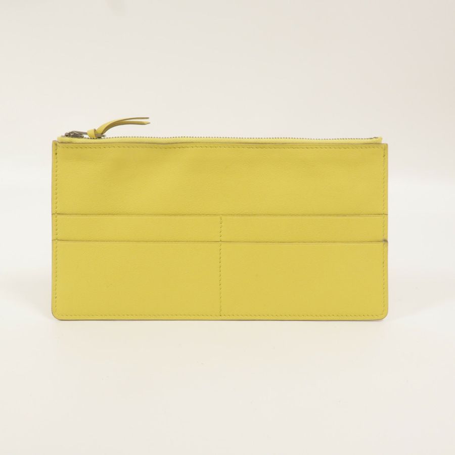 HERMES Swift皮革Jige Duo Clutch手拿包Jaune de Naples-10