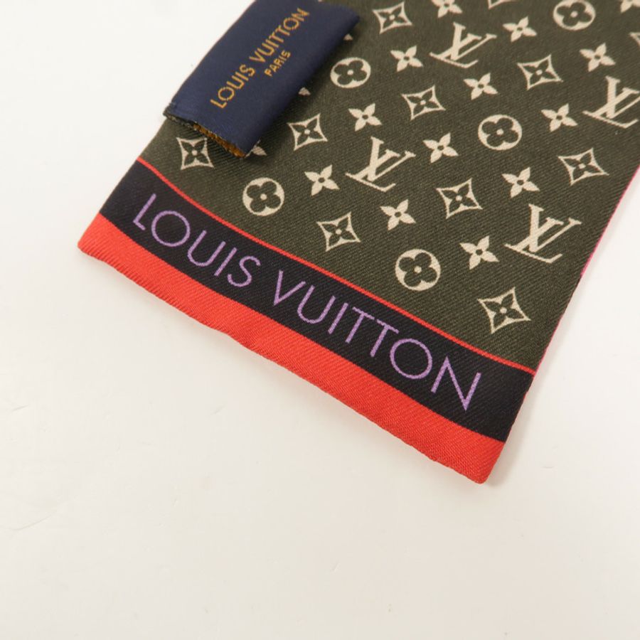 LOUIS VUITTON 絲質Bandeau Scarf 118x7 絲巾-5