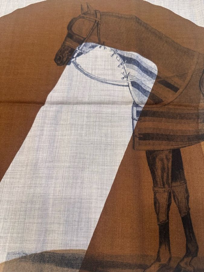 Hermes 男士方巾 Symetrie Equestre 100方巾-2