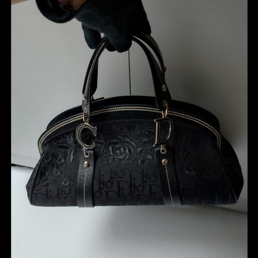 Dior 絕版刺繡緹花布古典提包-1