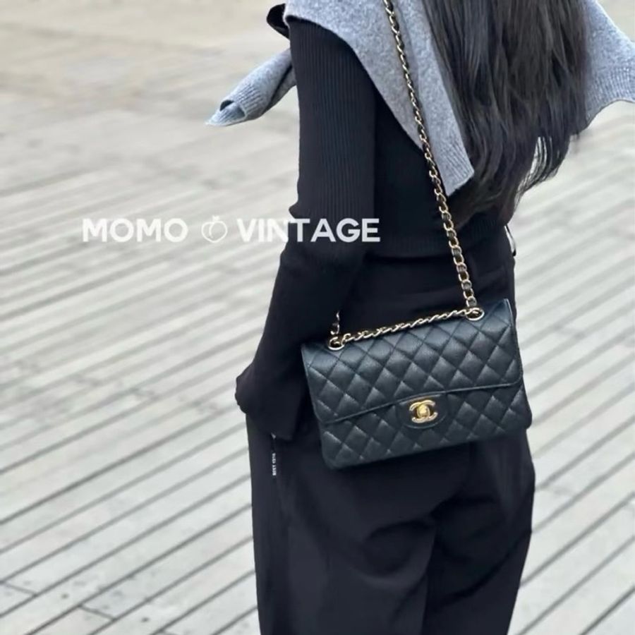 JK國際二手精品✨Chanel cf23黑金荔枝 芯片款-3
