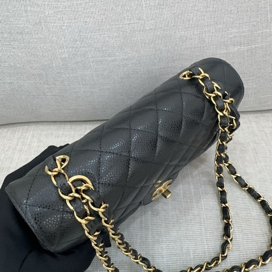 JK國際二手精品✨Chanel cf23黑金荔枝 芯片款-7