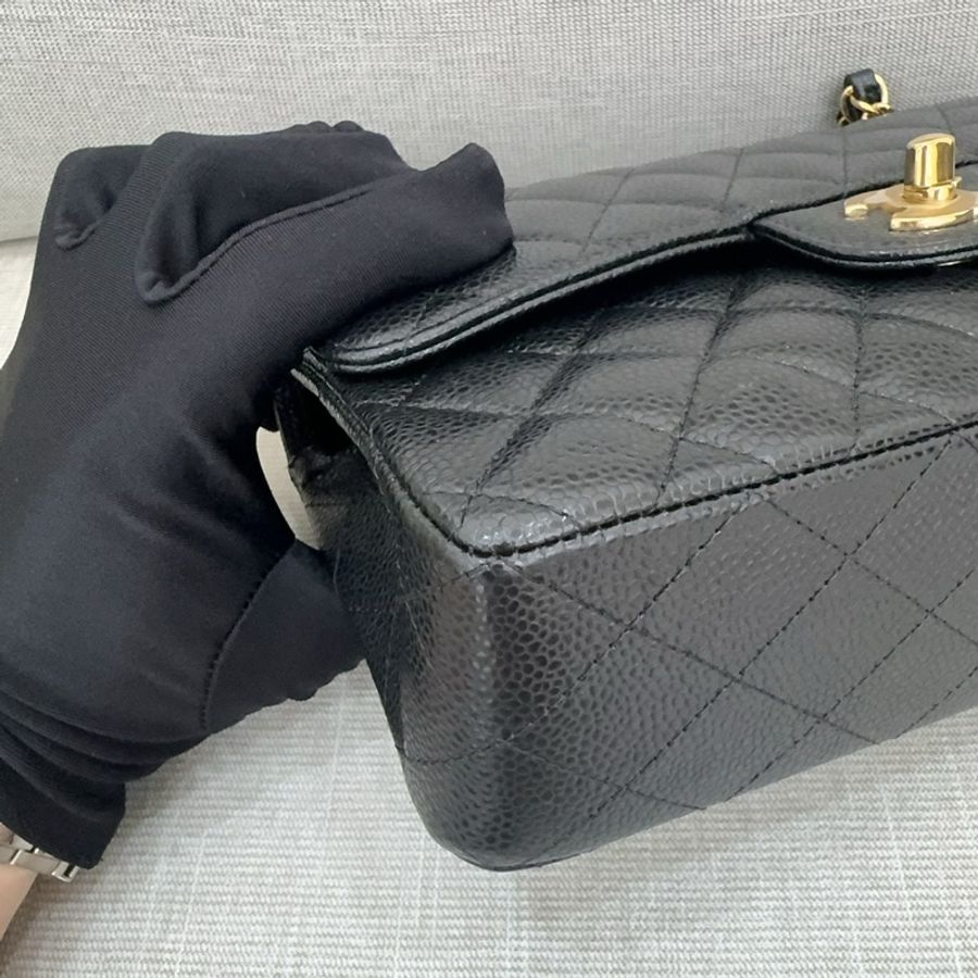 JK國際二手精品✨Chanel cf23黑金荔枝 芯片款-9