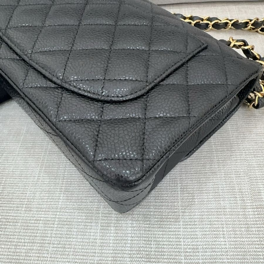 JK國際二手精品✨Chanel cf23黑金荔枝 芯片款-11