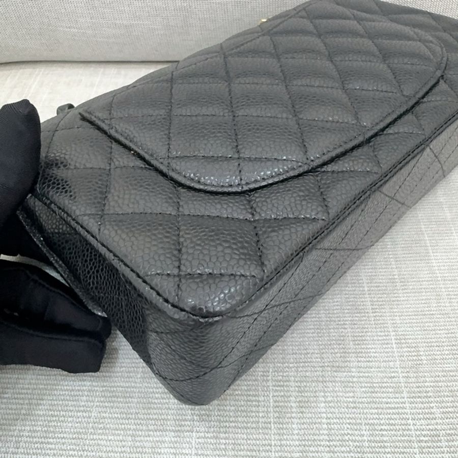 JK國際二手精品✨Chanel cf23黑金荔枝 芯片款-12