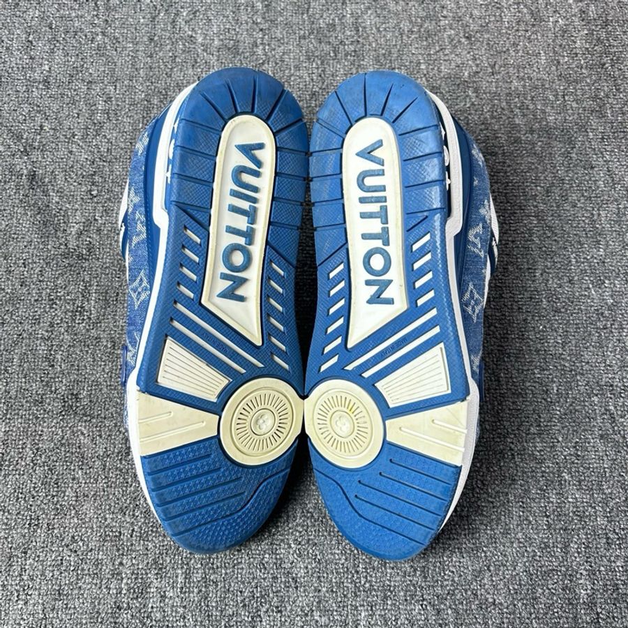Louis Vuitton 路易威登 LV Trainer 白藍牛仔 休閒板鞋/40碼-7