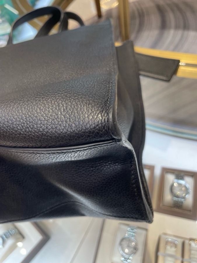 普拉達/Prada 品牌壓印 黑色荔枝紋全皮手提托特包 單肩斜挎包 尺寸:36*12*36 cm-13