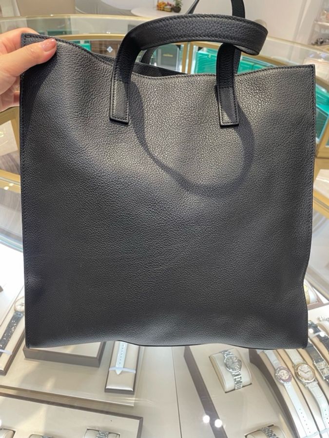 普拉達/Prada 品牌壓印 黑色荔枝紋全皮手提托特包 單肩斜挎包 尺寸:36*12*36 cm-15