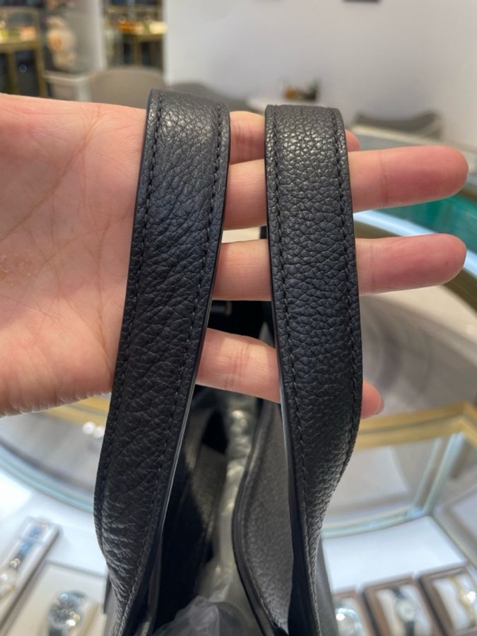 普拉達/Prada 品牌壓印 黑色荔枝紋全皮手提托特包 單肩斜挎包 尺寸:36*12*36 cm-17