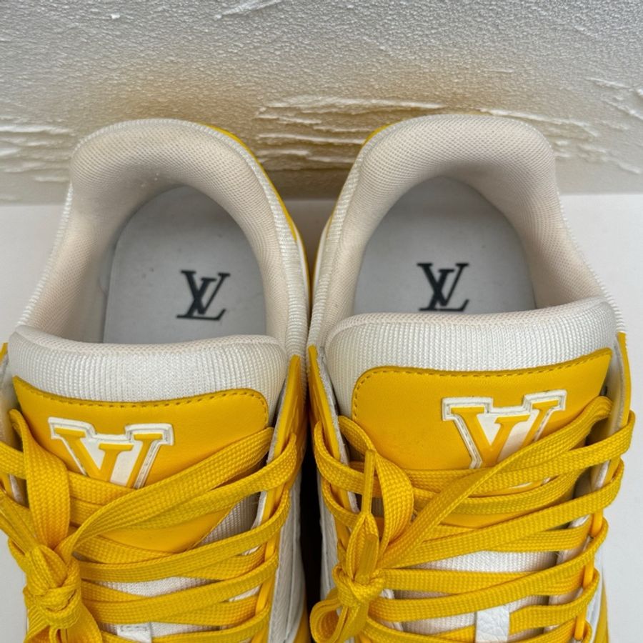 98新,LV路易威登Trainer白黃低幫板鞋,尺碼8碼/42碼-5