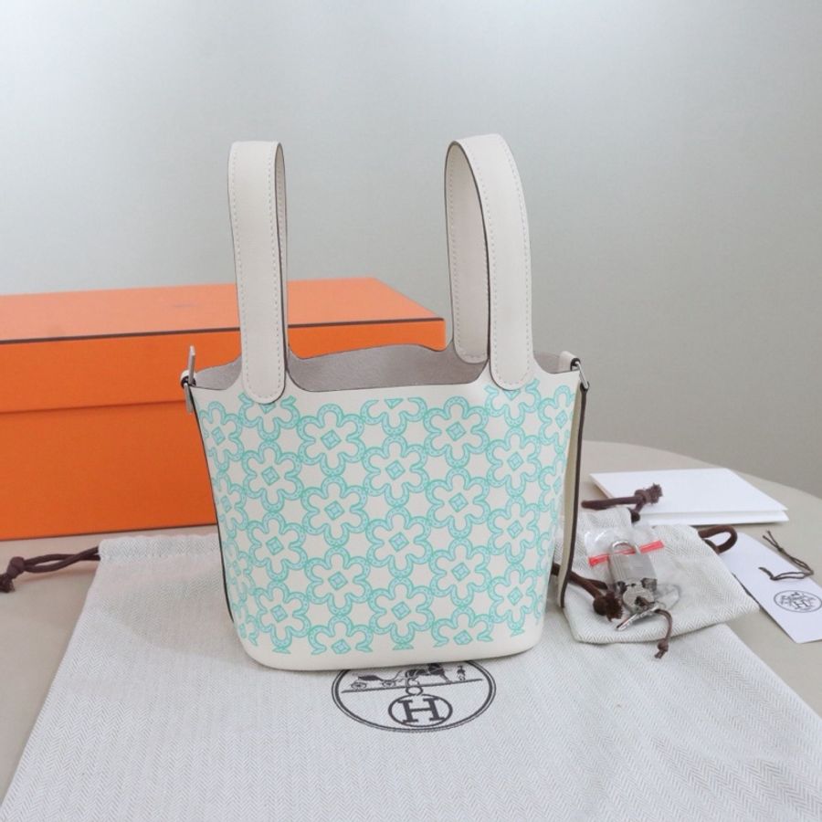 Hermès 愛馬仕 Micro Picotin Lock 14 銀扣菜籃子,U刻 尺寸12.5*10.5*12.5,配件盒子防塵袋吊牌鎖鑰匙-1