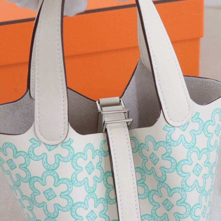 Hermès 愛馬仕 Micro Picotin Lock 14 銀扣菜籃子,U刻 尺寸12.5*10.5*12.5,配件盒子防塵袋吊牌鎖鑰匙-5