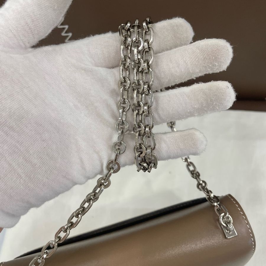 Hermes 爱马仕Verrou mini手枪包大象灰银扣-24