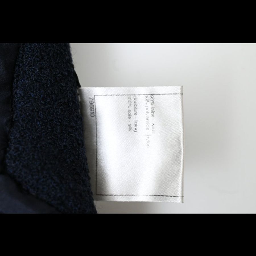 Chanel 11年深蓝色羊毛两口袋半裙-2