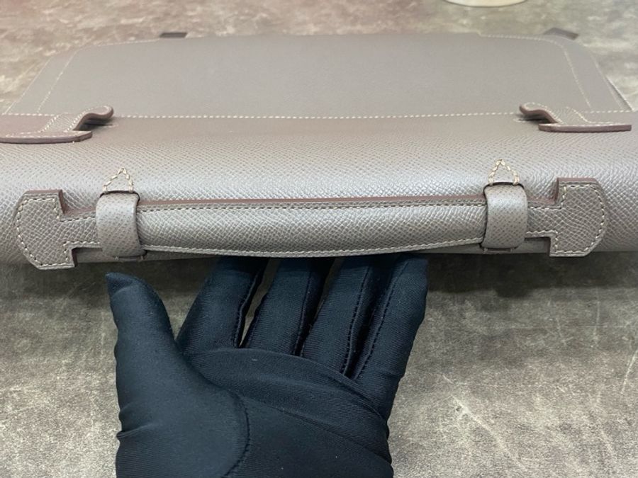 愛馬仕 Hermes 灰色公文包 C刻 尺寸:長37.5寬2高27-14