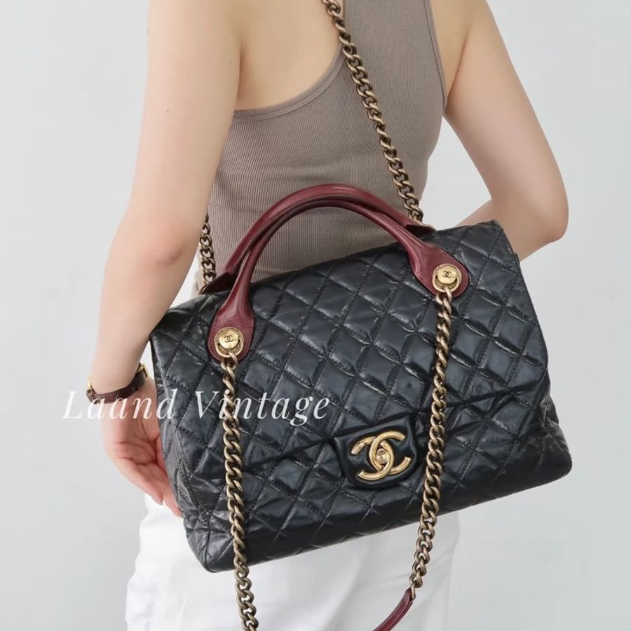 Chanel • 經典黑金孟買紅手柄鏈條包-1