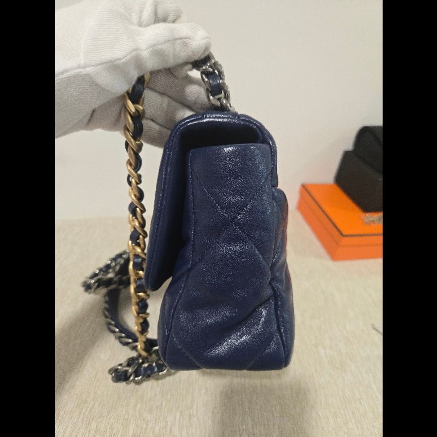香奈兒 Chanel 19 26cm 深海藍三色鍊包 💙-8