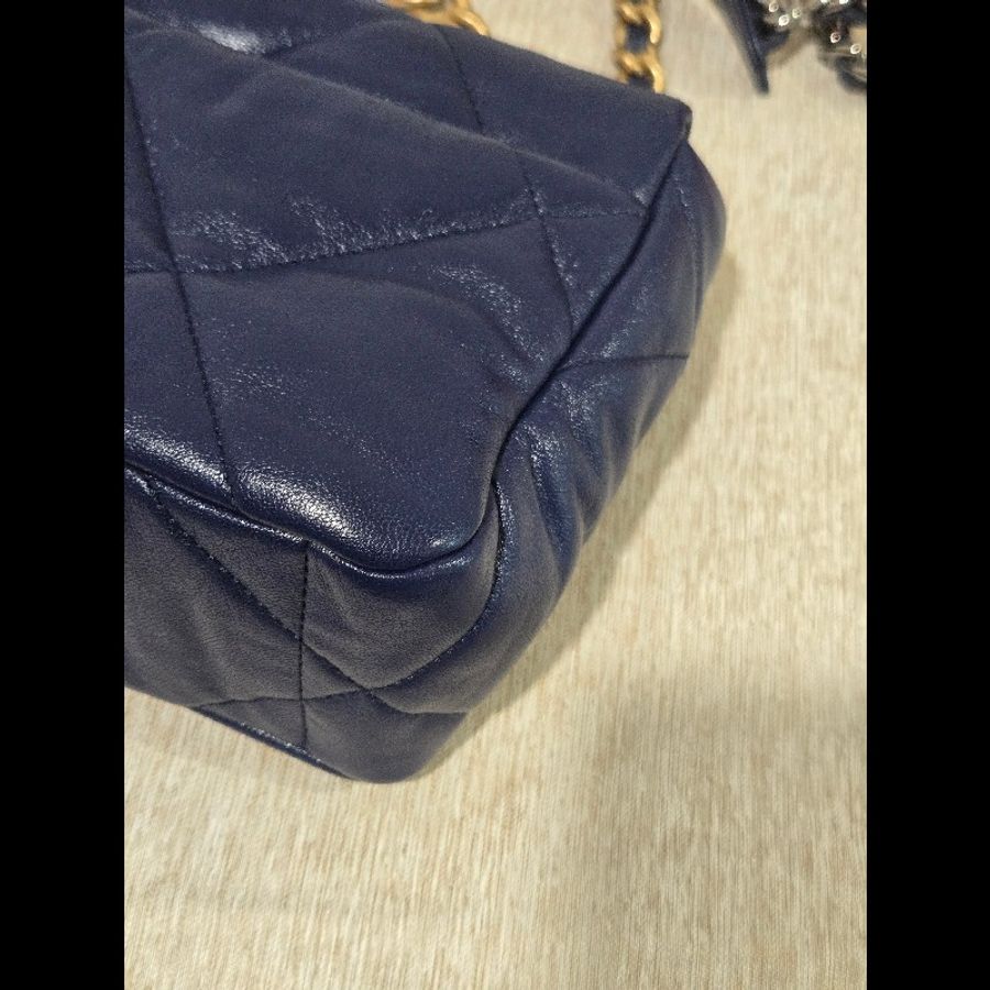 香奈兒 Chanel 19 26cm 深海藍三色鍊包 💙-18