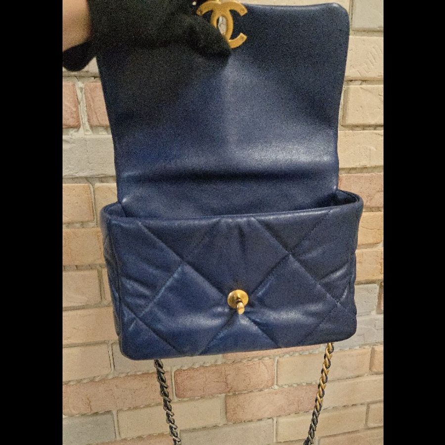 香奈兒 Chanel 19 26cm 深海藍三色鍊包 💙-30