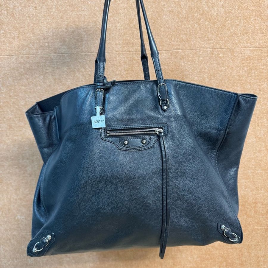 Balenciaga • 經典黑色Papier牛皮機車托特包-3