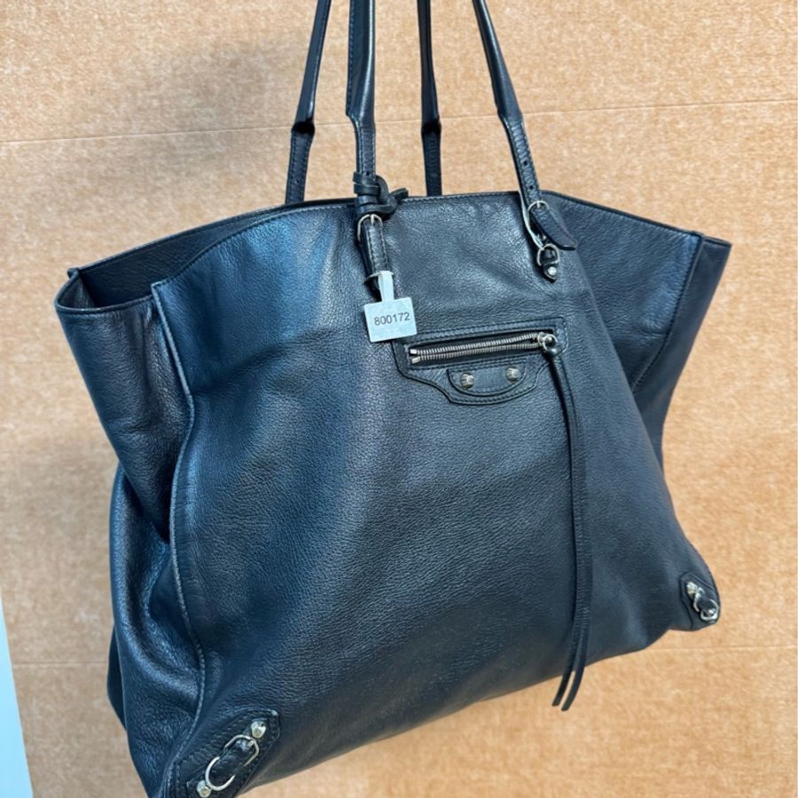 Balenciaga • 經典黑色Papier牛皮機車托特包-4