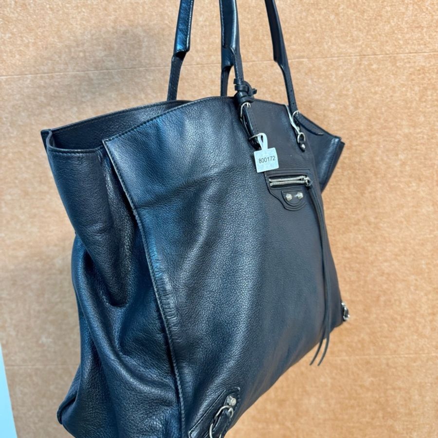 Balenciaga • 經典黑色Papier牛皮機車托特包-5