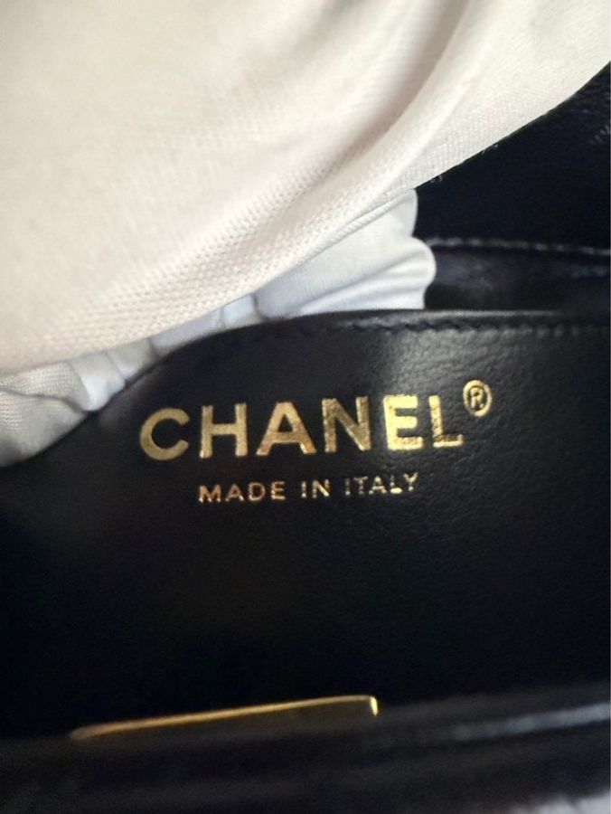 香奈兒Chanel 22k 山羊皮 復古方胖子黑金-25